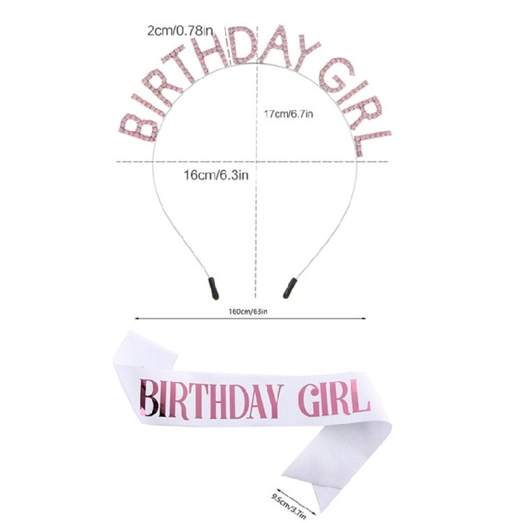 Sparkly Tiaras Birthday Girl Headband Sash Set Sparkling Tiaras Hair Hoop