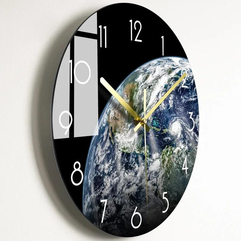 Bedroom Glass Wall Clock Nordic Large Modern Kitchen Wall Clocks Thick Watches Novelty Living Room Watch Home Decor M2R3O9