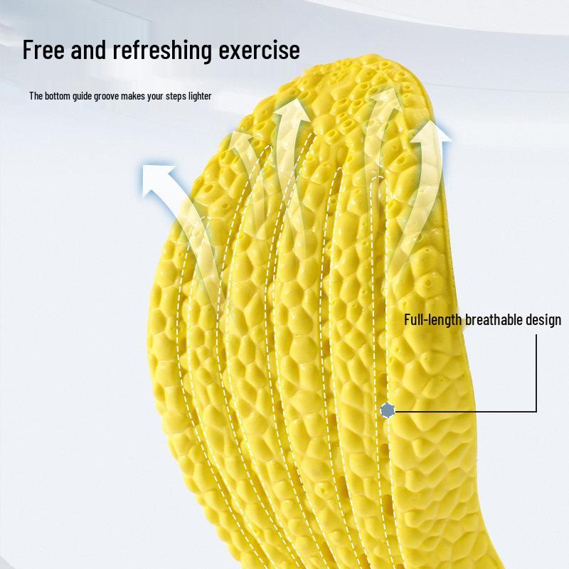 Latex Height Boost Insoles for Men & Women: Invisible, Breathable, Sweat-Absorbing, Shock-Absorbing, Full-Length Comfort Pad