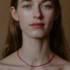 Simple Vacation Style Fashion Necklace Temperament Personality Retro Red Jasper Handmade Beaded Collarbone Chain Niche Necklace Women