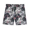 Chinese Ocean Sea Wave Flower Boxing Muay Thai Kickboxing Training Shorts Print Martial Art Boxer Unisex Men Women Fighting Fitness Sport Gym Workout