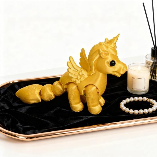 Ruchome stawy Figurka latającego konia Drukowana 3D Statuetka latającego kucyka Redukcja stresu Zabawka Fidget Edukacyjny Model zwierzęcia Ozdoba dekoracyjna na biurko