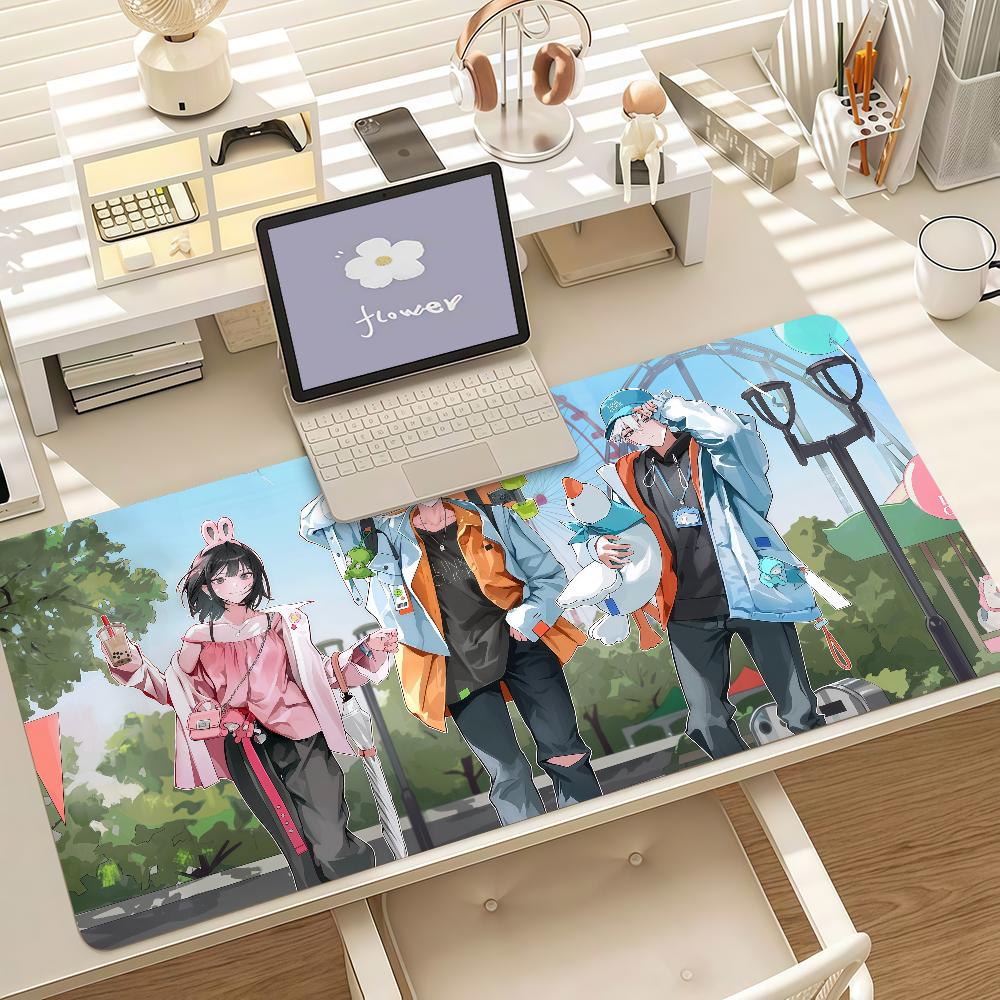 Anime L-link Click Cartoon Cute Mouse Pad Anti Slip Rubber Edge Locked Thickened Laptop Gaming Desk Mat