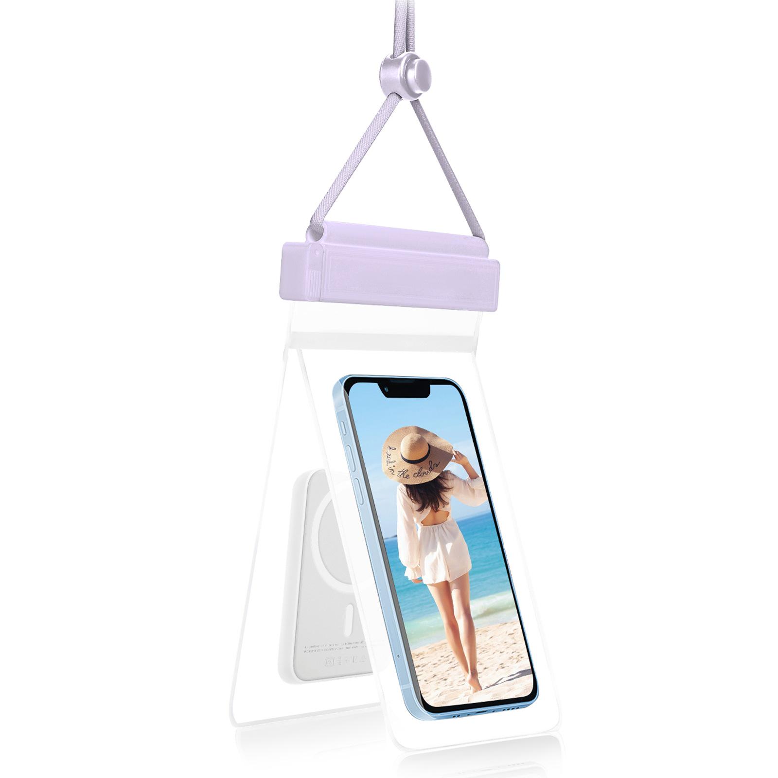 

Waterproof Double Compartment Phone Bag for Power Bank - Perfect for Festivals, Rafting, Amusement Parks, Diving, and More Double Compartment (Fits Power Bank) фиолетовый