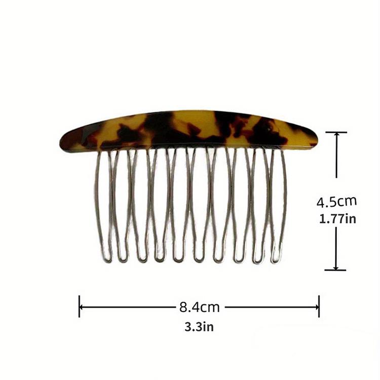 Fashion Hair Combs Set, Acetate Alloy, Leopard Checkerboard Patterns, Women's Daily Casual Styling Accessories