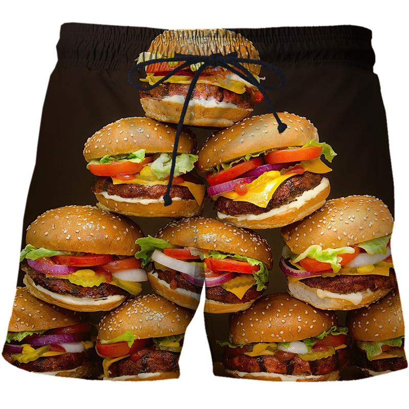Fashion Funny Sausages Food Graphic Kids Beach Shorts 3D Printing For Kids Casual Shorts Cool Boy's and Girl's Shorts