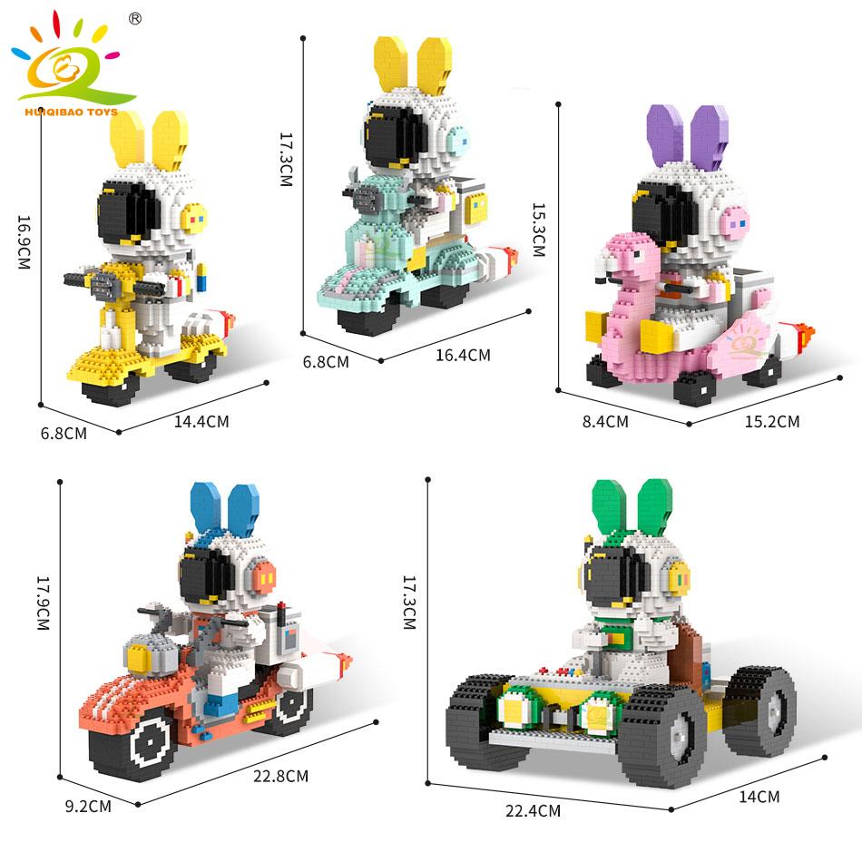 Niedlicher Astronauten-Motorrad-Mikrobaustein, Nanobricks, Mini-Diamant-Ziegel, Kinder-Konstruktionsspielzeug, Heimdekoration