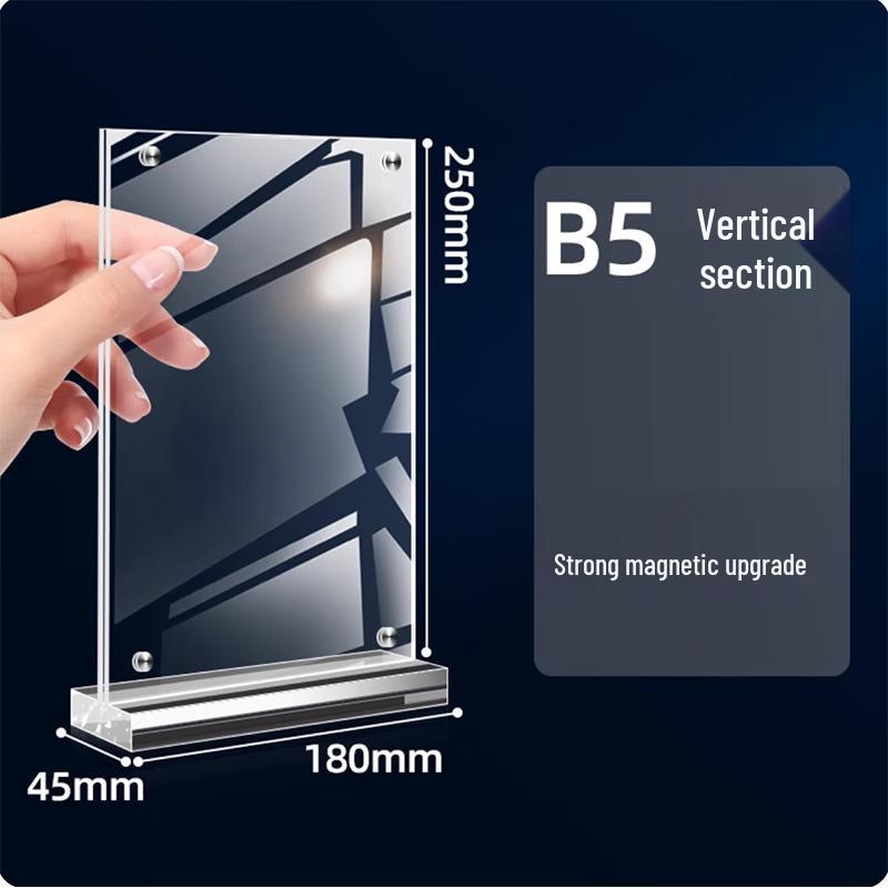 Magnetic Acrylic Desktop Display Sign Holder