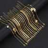17Pcs/Set Bohemian Butterfly Heart Bracelets Set for Women Summer Seaside Gold Color Conch Fishtail Zircon Bracelets Jewelry New