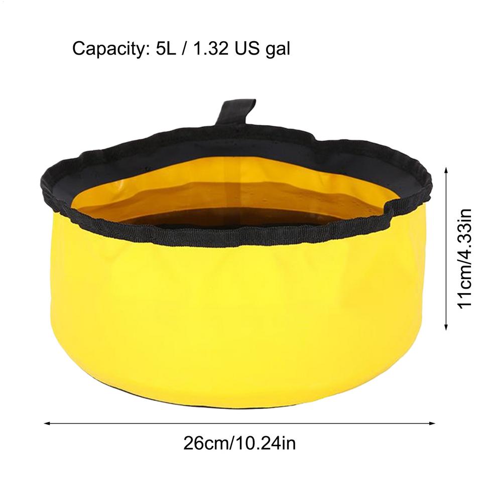 

5L Collapsible Water Bucket - Portable Folding Water Container with Handle for Camping, Fishing, Beach, BBQ, Emergency, Garden жёлтый