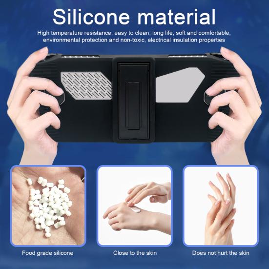 Handheld Game Console with Bracket Enhanced Gaming Experience Drop-resistant Anti-slip Texture Protective Case for ROG ALLY