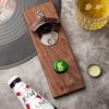 Magnetic Bottle Opener Black Walnut Wood Wall Mounted Effortless Beer Opener Refrigerator Mount or Install On Brick Metal Wall