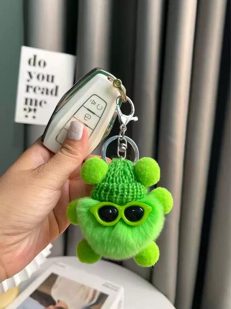 Cute Rex Rabbit Plush Keychain - Long Legs Little Coal Ball Bag Charm Doll