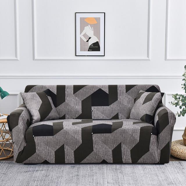 

Printed Couch Covers For Living Room Space Elastic Couch Cover Geometric Couch Cover Corner L Shaped Chaise Longue Couch Furniture Slipcover Small(90-140cm)1pc