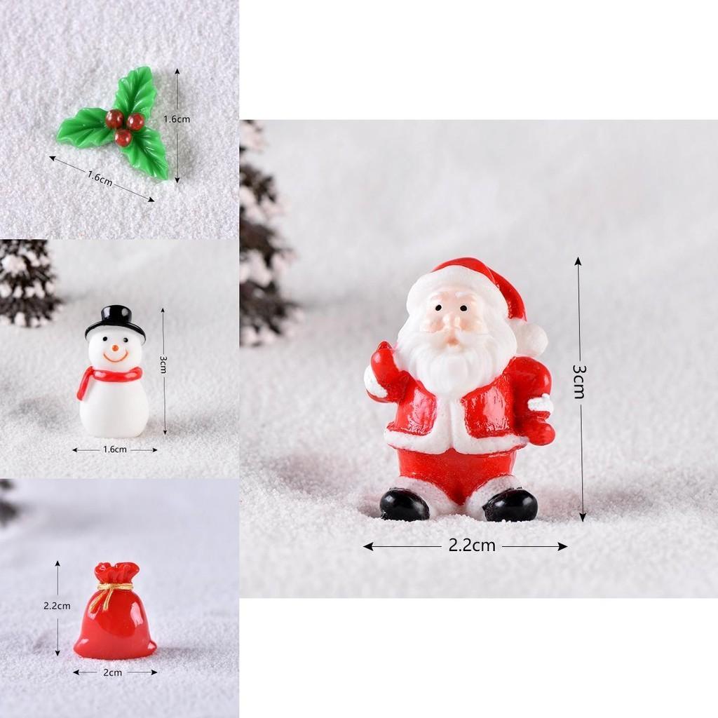 Schattige Mini Kerstversieringen met Hars Kerstman en Sneeuwman Micro Landschappen