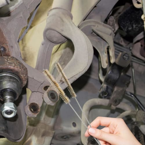 5-Piece Brass Wire Brush Set, Approximately 30cm Long, Metal Brush, Polishing Brush, Cleaning Kit, Tube Brush, for Pipe and Tube Cleaning, Diameters 6