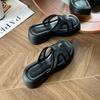 Fashion outer wear thick-soled cool slippers women's summer new hollow mesh thick heel slippers fashion sandals small size