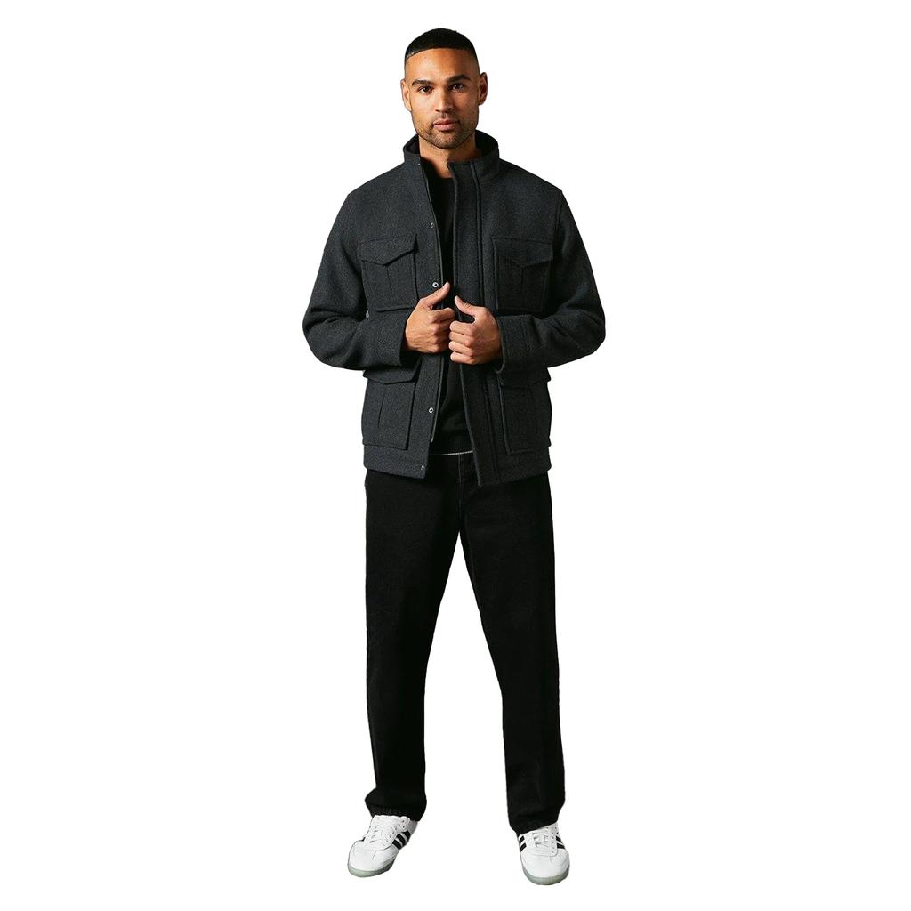 Maine Mens Wool Blend 4 Pockets Jacket