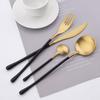 16Pcs/Set Matte Black Tableware Set 304 Stainless Steel Cutlery Knife Fork Spoon Dinner Set Brunch Dinnerware Kitchen Flatware
