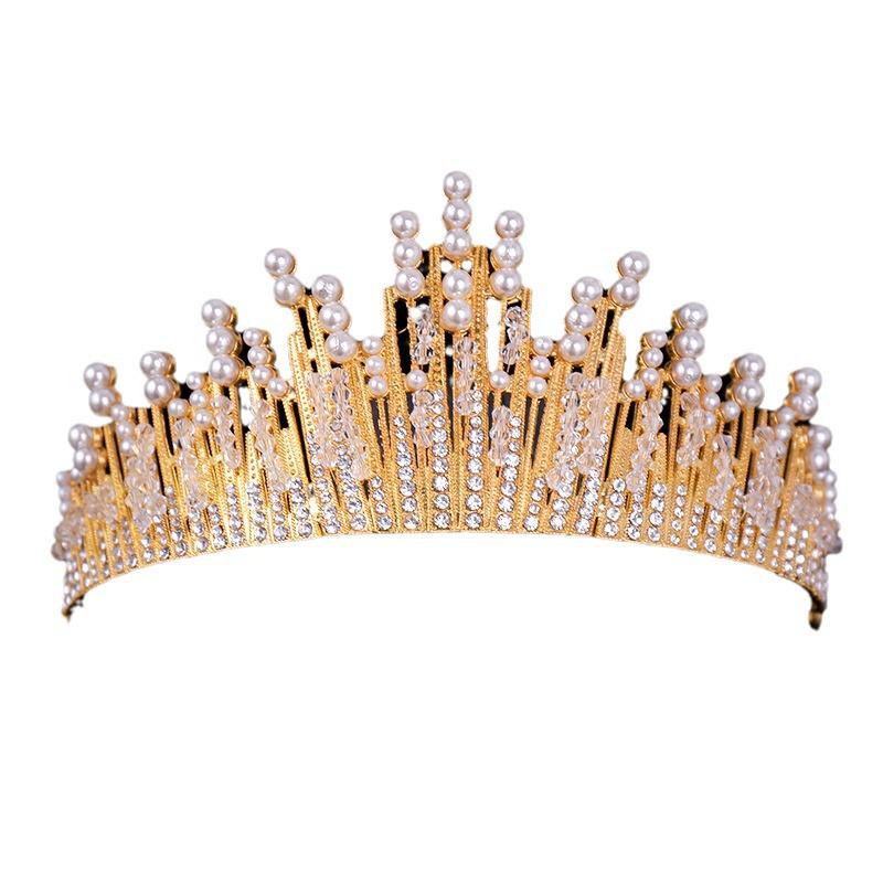 Pearl Alloy Bridal Crown Hairpiece - Elegant Wedding Accessory