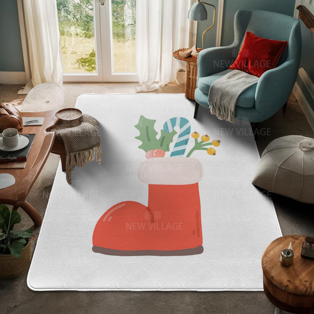 House Entrance Carpet Home Door Mat Living Room Bath Foot Bathroom Non-slip Water Absorption Rugs Bath Merry Christmas Winter