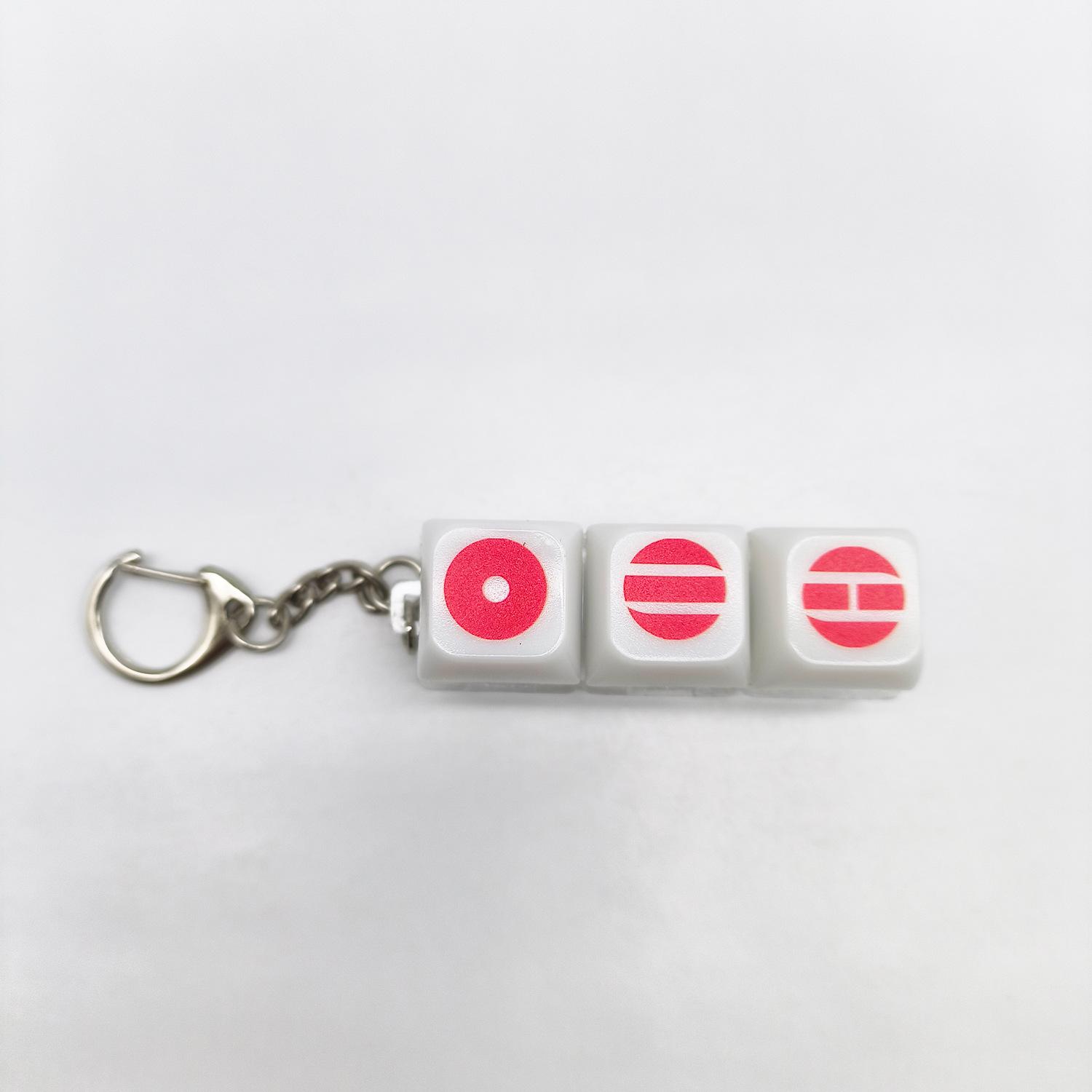 

Lightweight Plastic Fidget Keyring with Press Buttons червоний