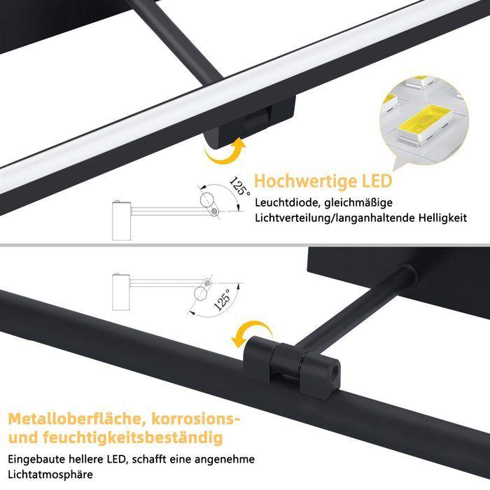 Applique murale pour miroir de salle de bain - NETTLIFE - 6 W - 4000 K (blanc neutre) - Noir métal