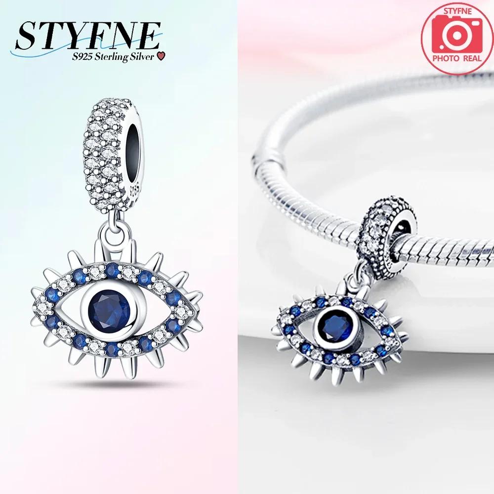 Girl Original Metal Charms Azure Zircon Circular Demon'S Eye Infinity Sun Pendant Fit Bangle Fine Gift Make your own Accessory Accessory Elegant