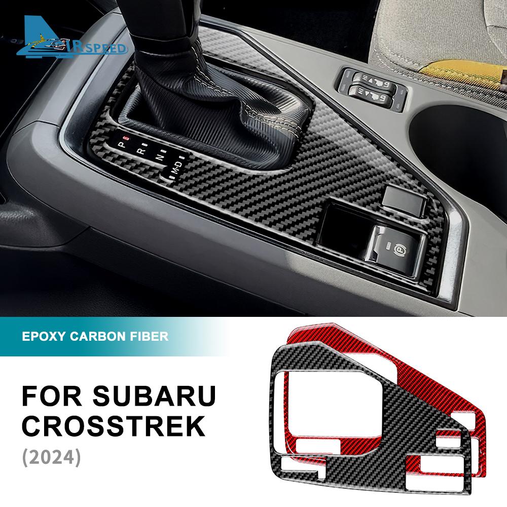 For Subaru Crosstrek Impreza 2025 2025 Real Soft Carbon Fiber LHD Sticker USDM JDM Car Gear Shift Panel Interior Accessories