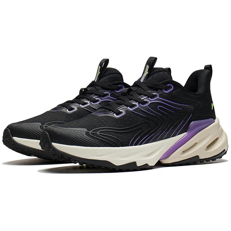 LiNing Rebound Cushioning Breathable Abrasion Resistant Slip Resistant Low Top Running Shoes Women's Black