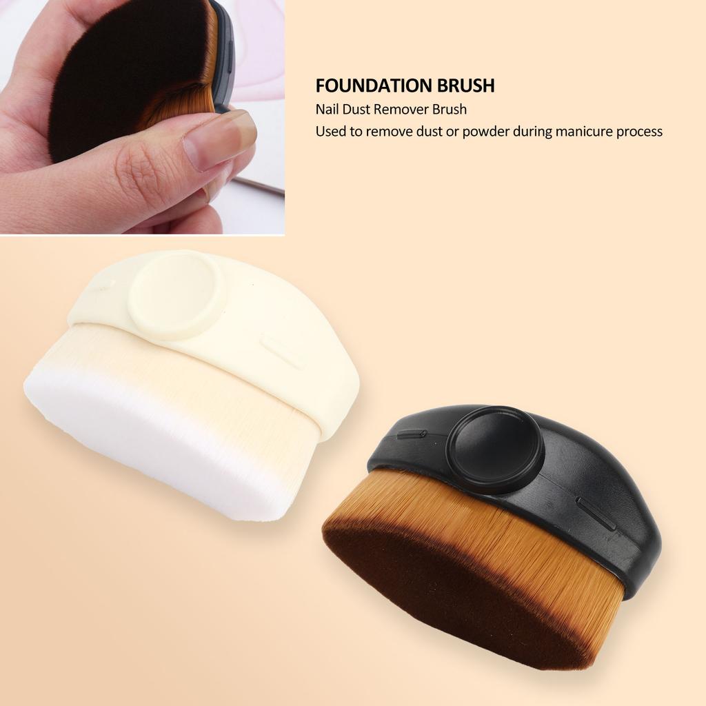 2pcs Nail Dust Remover Brush Portable Nail Dust Cleaner Brush Makeup Foundation Brush Black Green