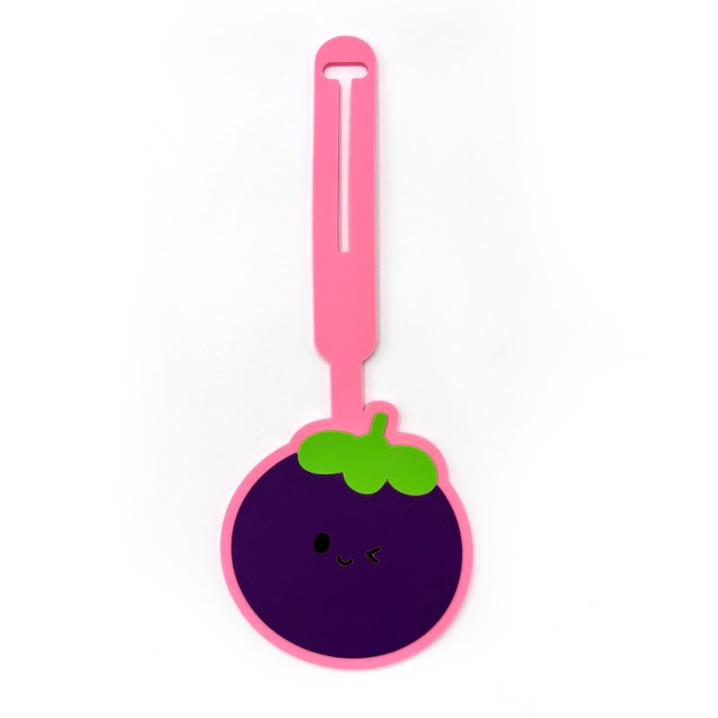 2D Epoxy Irregular Watermelon PVC Luggage Tag - Cute Cartoon Fruit Orange Rubber Boarding Tag