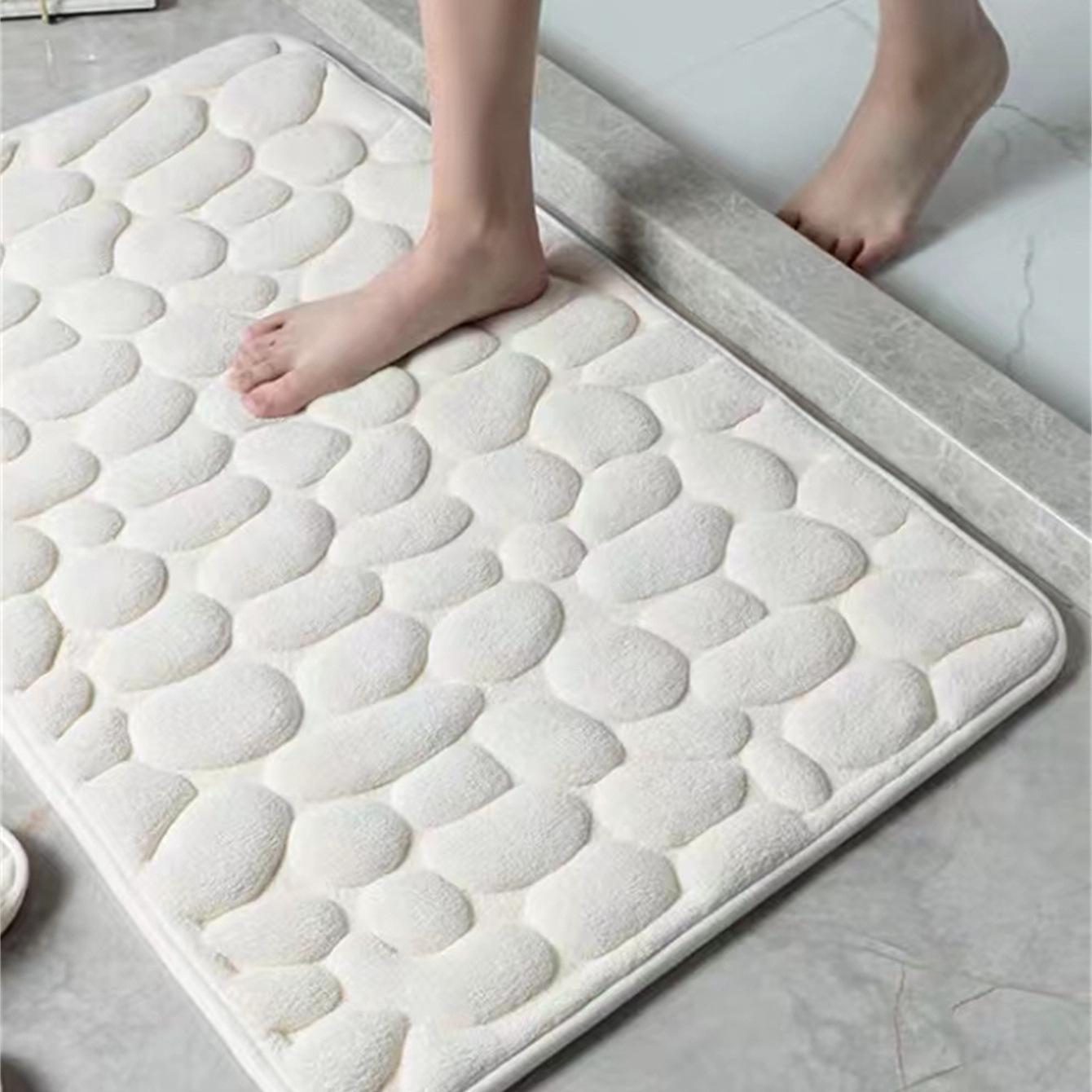 

Європейський та американський мінімалістичний гальковий килимок для ванної кімнати, що вбирає вологу 40x60cm білий