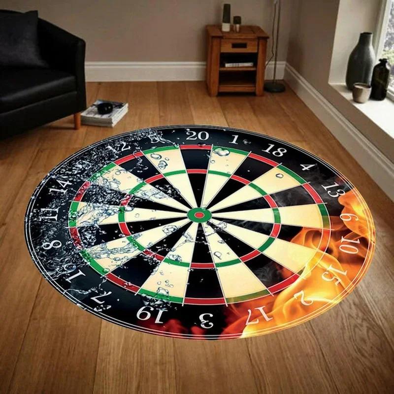 Dartscheibenmuster Runder Teppich Rutschfester Bereichsteppich Fußmatten Für Schlafzimmer Wohnzimmer Badezimmer Dekor Kinderspielteppiche Yogamatte