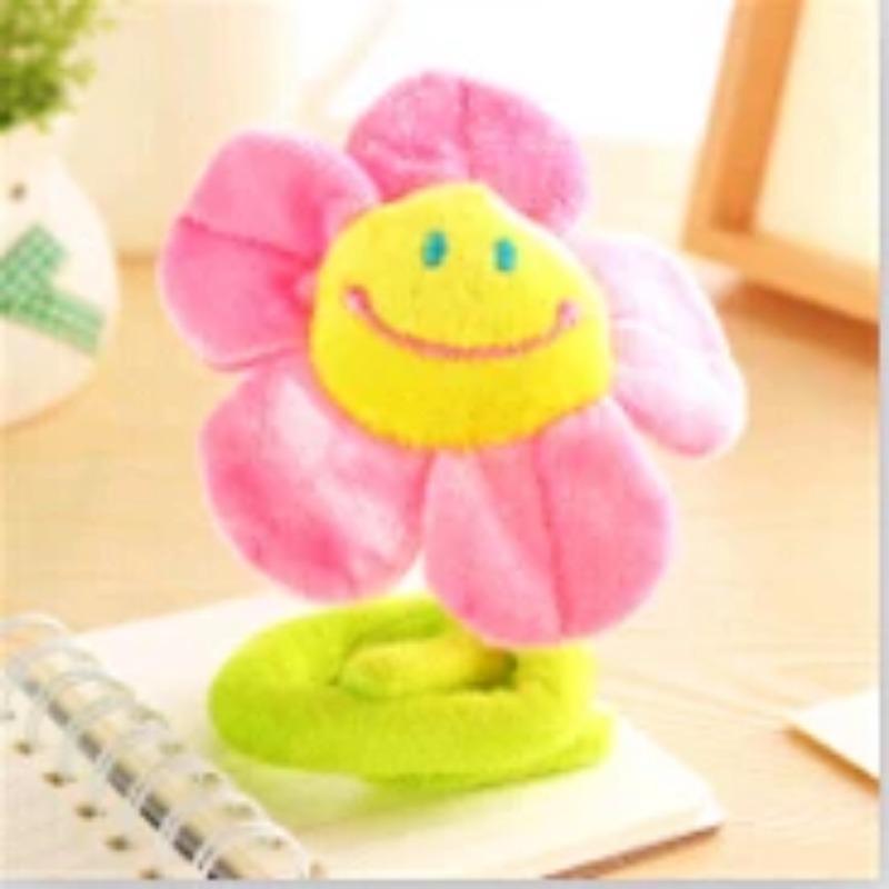 Sunflower Plush Toys Curtain Buckle Lovely Smiling Face Plush Flower Clips Bind Rope Valentine's Day Present Gift