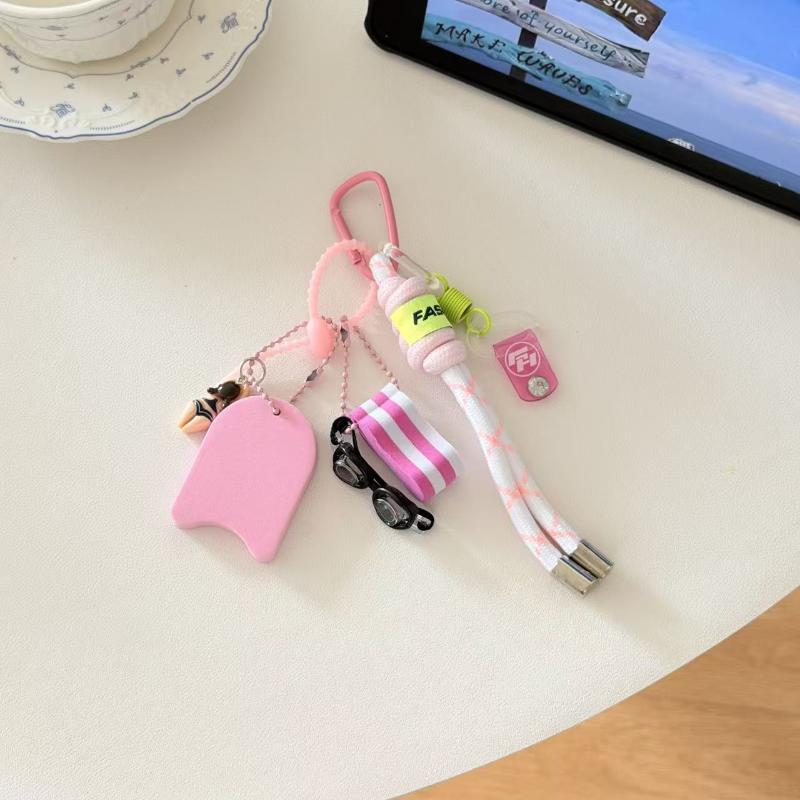Porta-Chaves Fofo com Pingente de Prancha de Surf com Corda Trançada e Charms Adoráveis para Decoração de Mochila Presentes de Praia Uso Diário