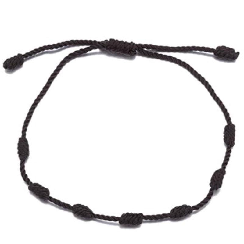 Evil Eye Adjustable Bracelet Set: 12-Piece Woven Rope with 7 Knots