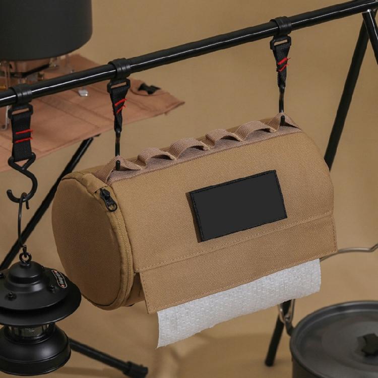 Waterproofs Camping Essential Organizers Fabric Toilet Paper Dispenser Featuring 6 Hanging Point and Zippers for Paper