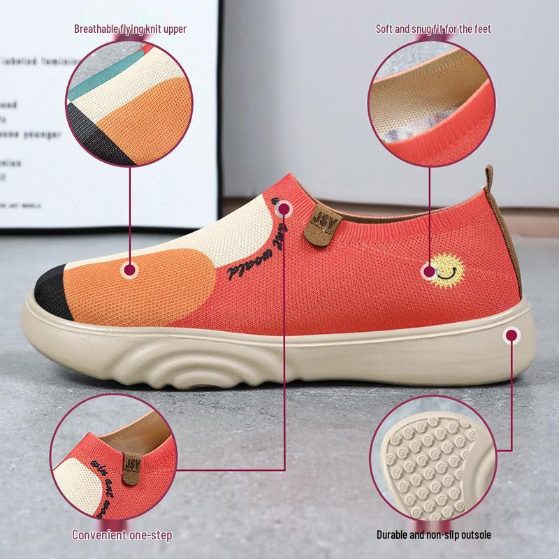 Damen Sommer Slipper Leichte Plateau Schuhe: Weiche Sohle & Atmungsaktive Freizeitsneaker