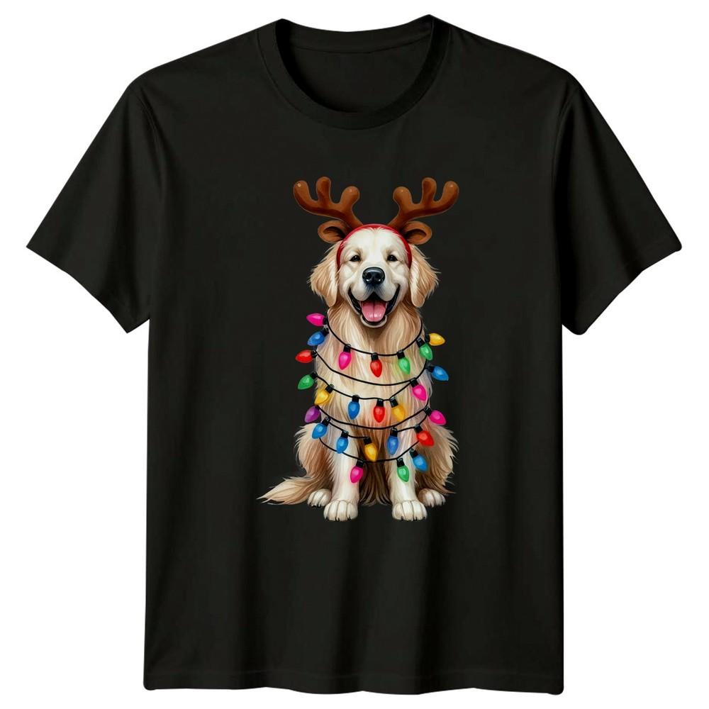 

Golden Retriever Christmas Holidays Graphic Tee Unisex T Shirt Mens Womens Unisex T-Shirt XXXL