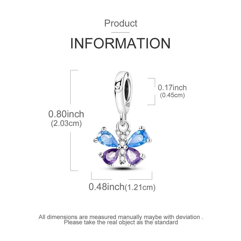 100% Real Copper Charms Bead Luminous Butterfly Dangle Fit Original Bracelet Diy For Woman Jewelry Party