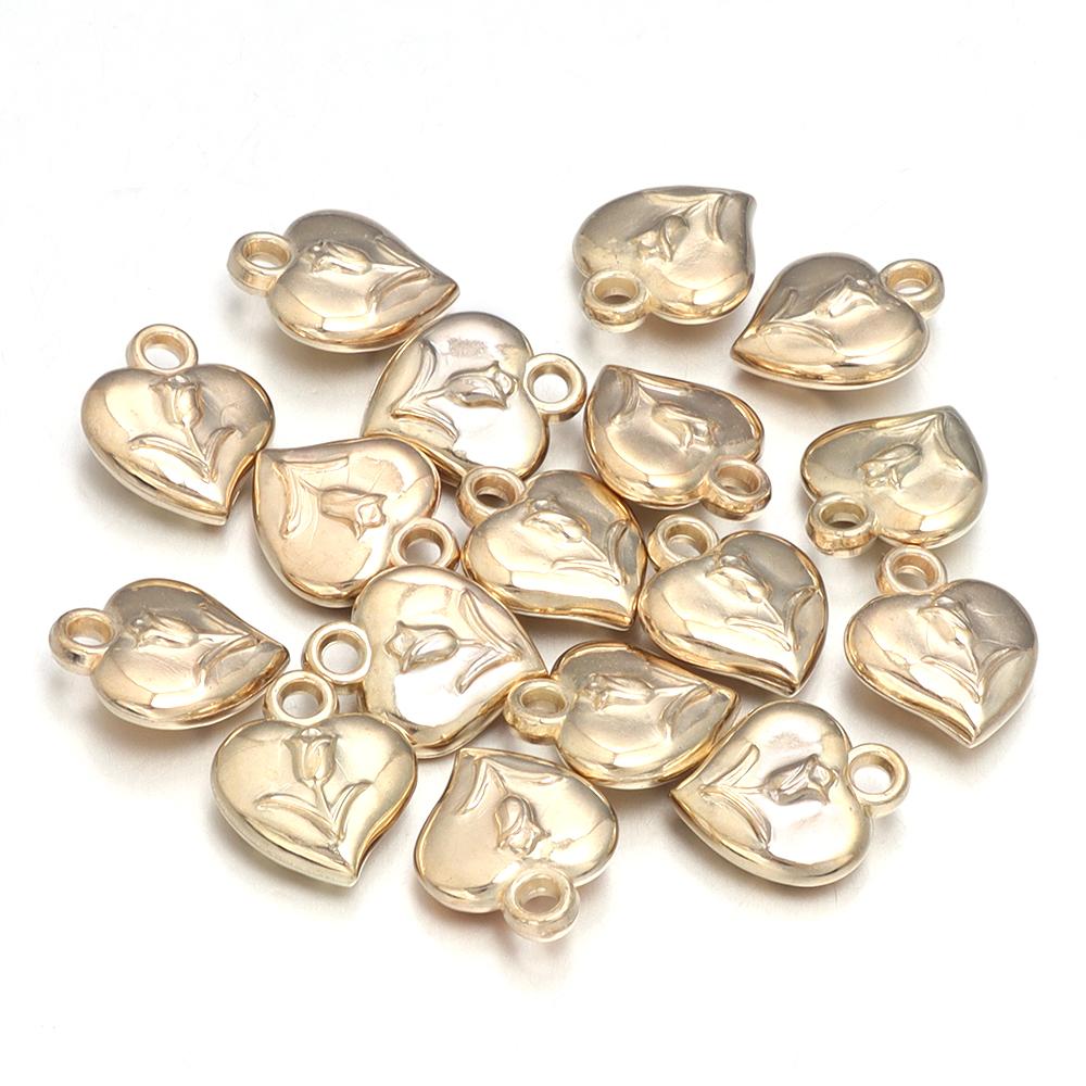 20pcs/lot 6 Style Heart Shape CCB Pendants Charm Necklace Earring Pendants For DIY Jewelry Making Bracelet Handmade Accessories