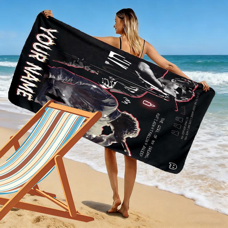 Name Custom 999 rapper Print Beach Towel, Large Soft Quick Dry Towel for Beach Camping Swimming