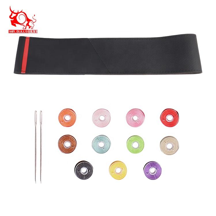 Gloss Universal Hand Sewn Artificial Black Leather Car Steering Wheel Covers for toyota for honda