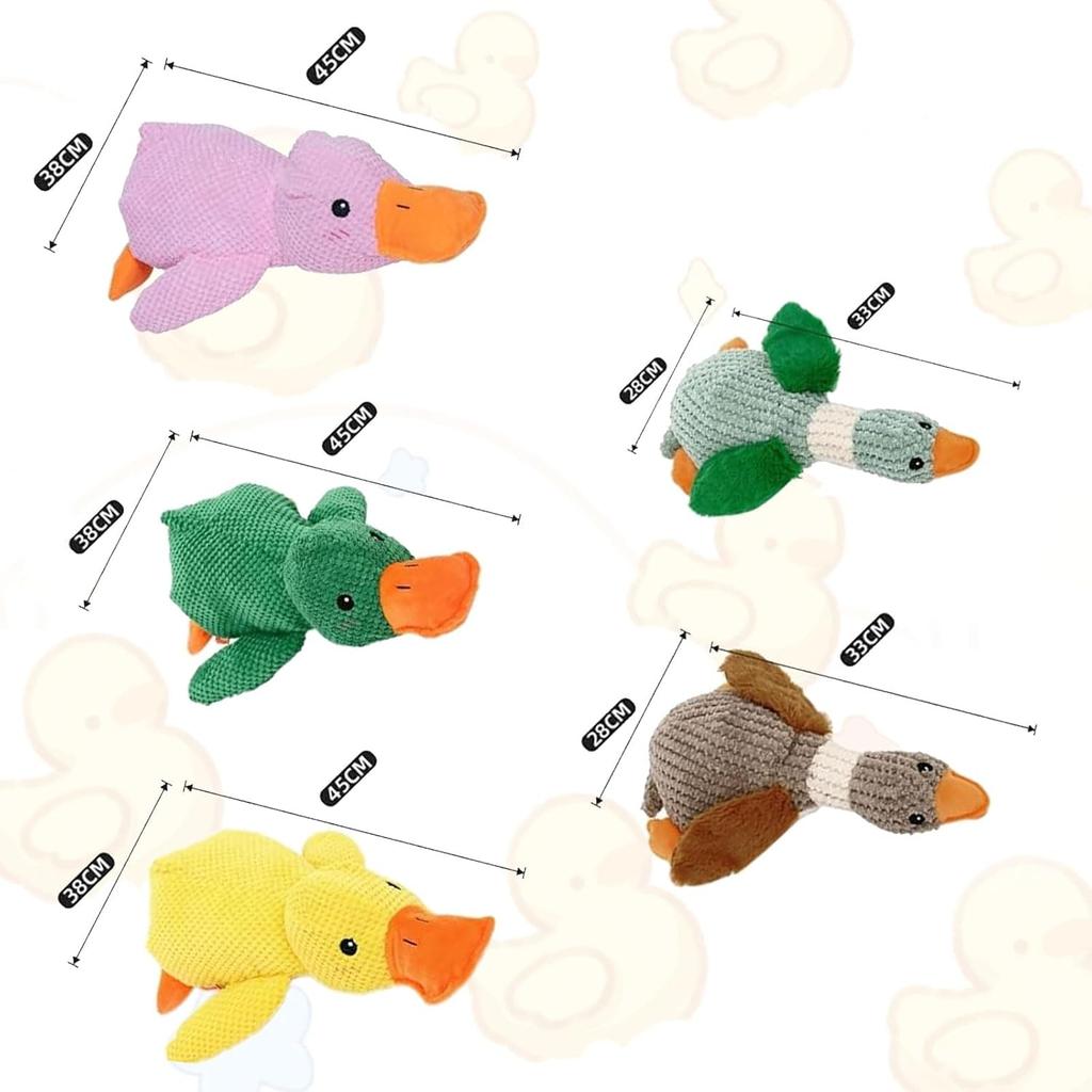 Mellow Dog Calming Duck Toy - Quacking, Squeaky, Durable for Indoor Small Dogs (Yellow)