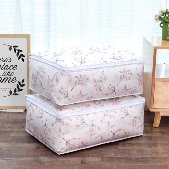 Quilt Storage Holder Printing Pattern Space-saving PEVA Quilt Clothes Blanket Storage Bag for Closet