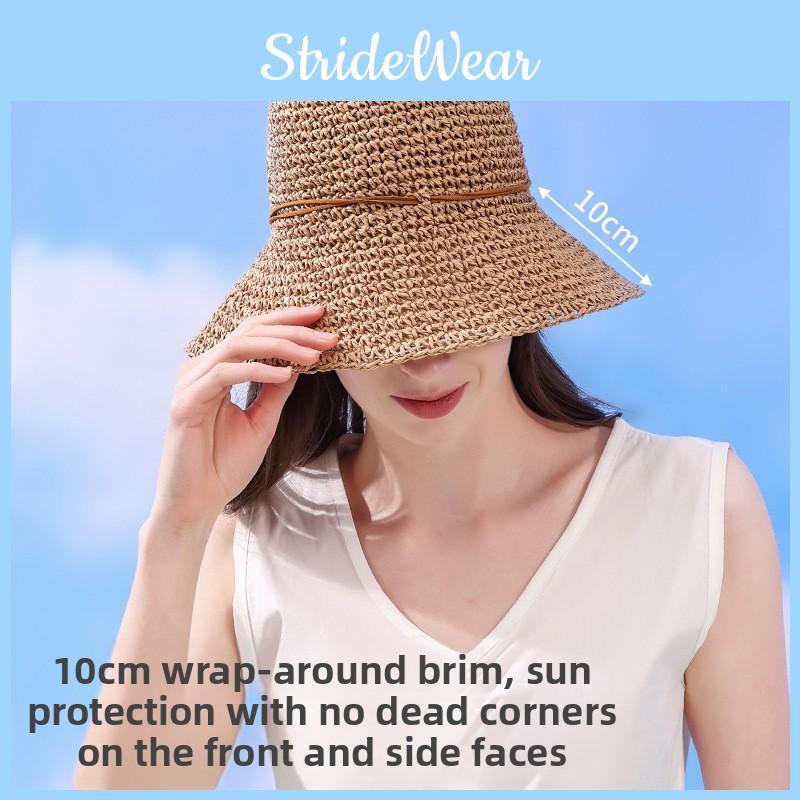 Straw Hat Large Brim Outdoor Sunshade Uv Protection Breathable Summer Gift Cap