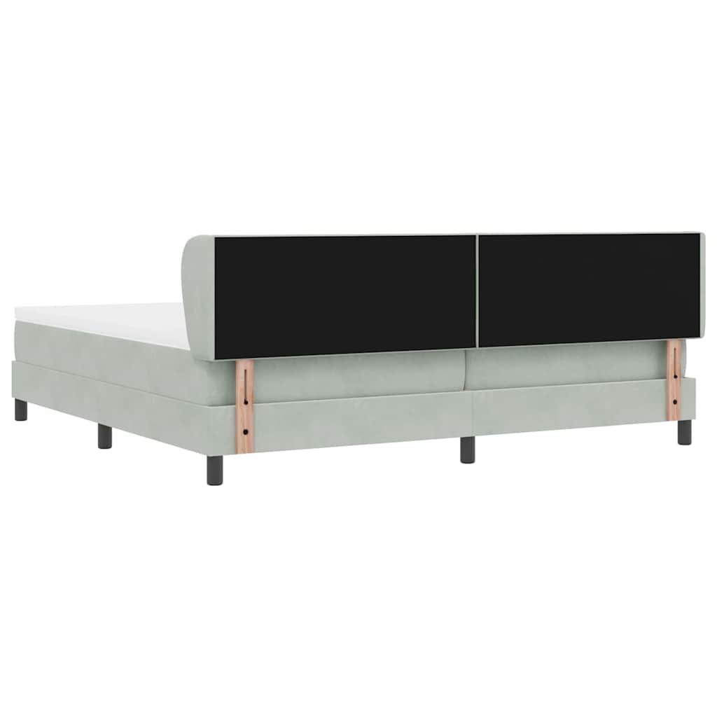 Boxspring Bed with Headboard Light Gray 200 X 200 Cm Velvet