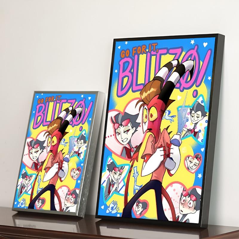 H-Hazbin Cartoon Hotel  Classic Vintage Posters Decoracion Painting Wall Art White Kraft Paper Kawaii Room Decor