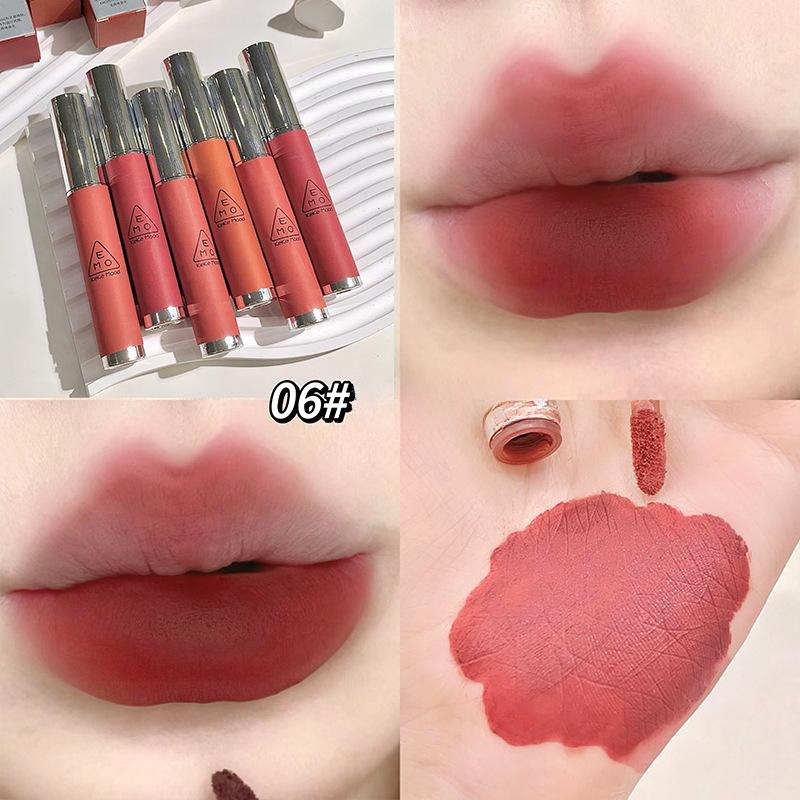 

Матовый матовый блеск для губ, блеск для губ, матовая белая, ржаво-коричневая, стойкая бархатная помада 2.5g